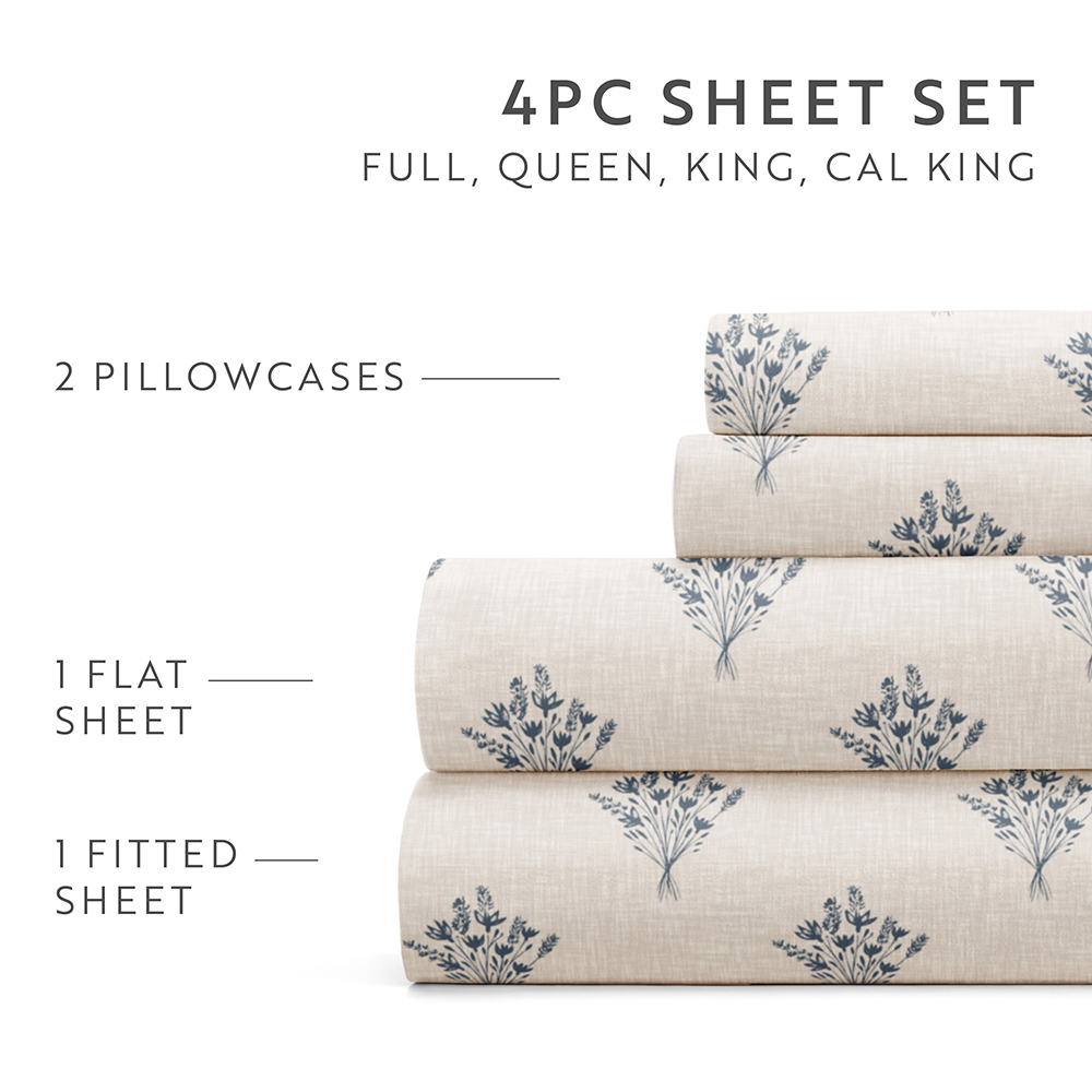 Floral Bouquet 4-Piece Pattern Sheet Set (Sale) - Linens And Hutch