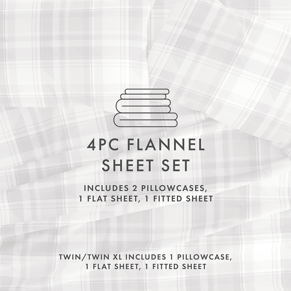 Plaid 4-Piece Flannel Sheet Set (Sale) - Linens And Hutch