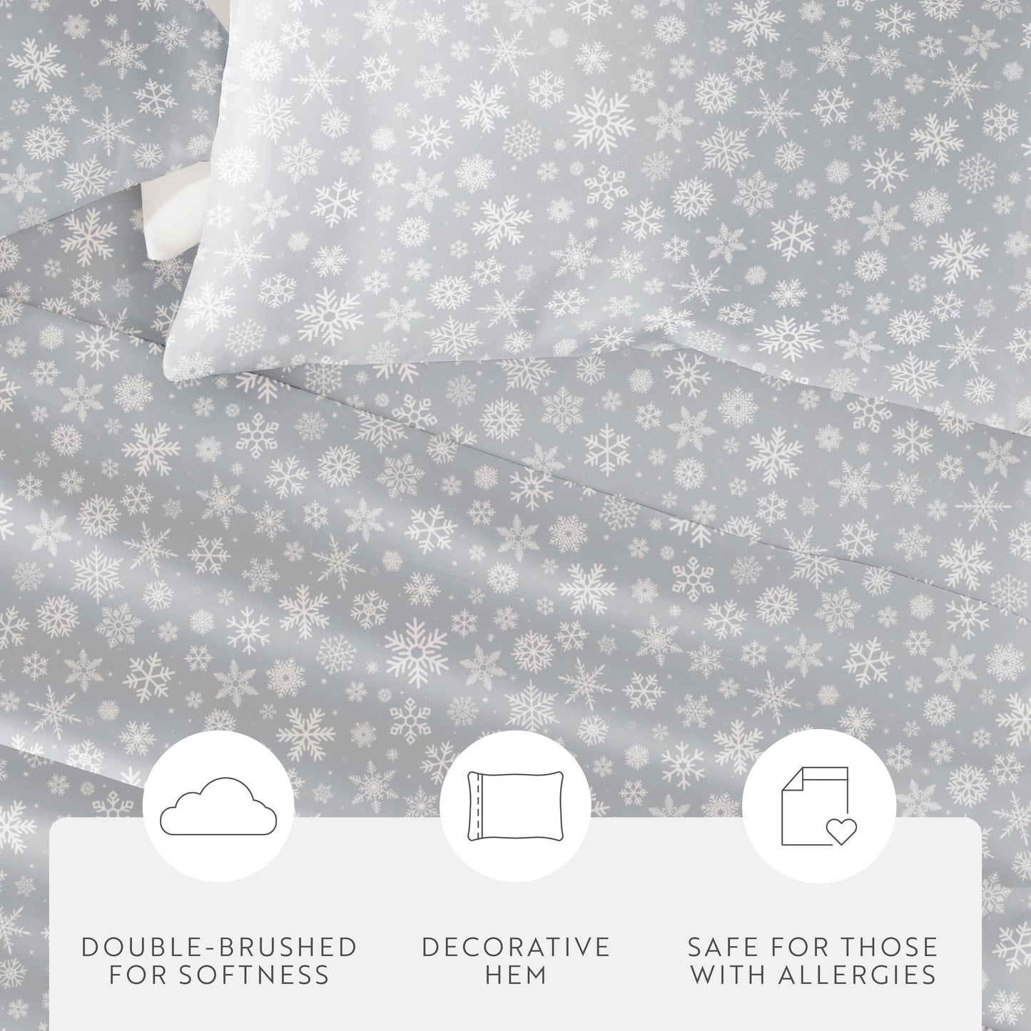 1 Let It Snow Patterned 4-Piece Sheet Set