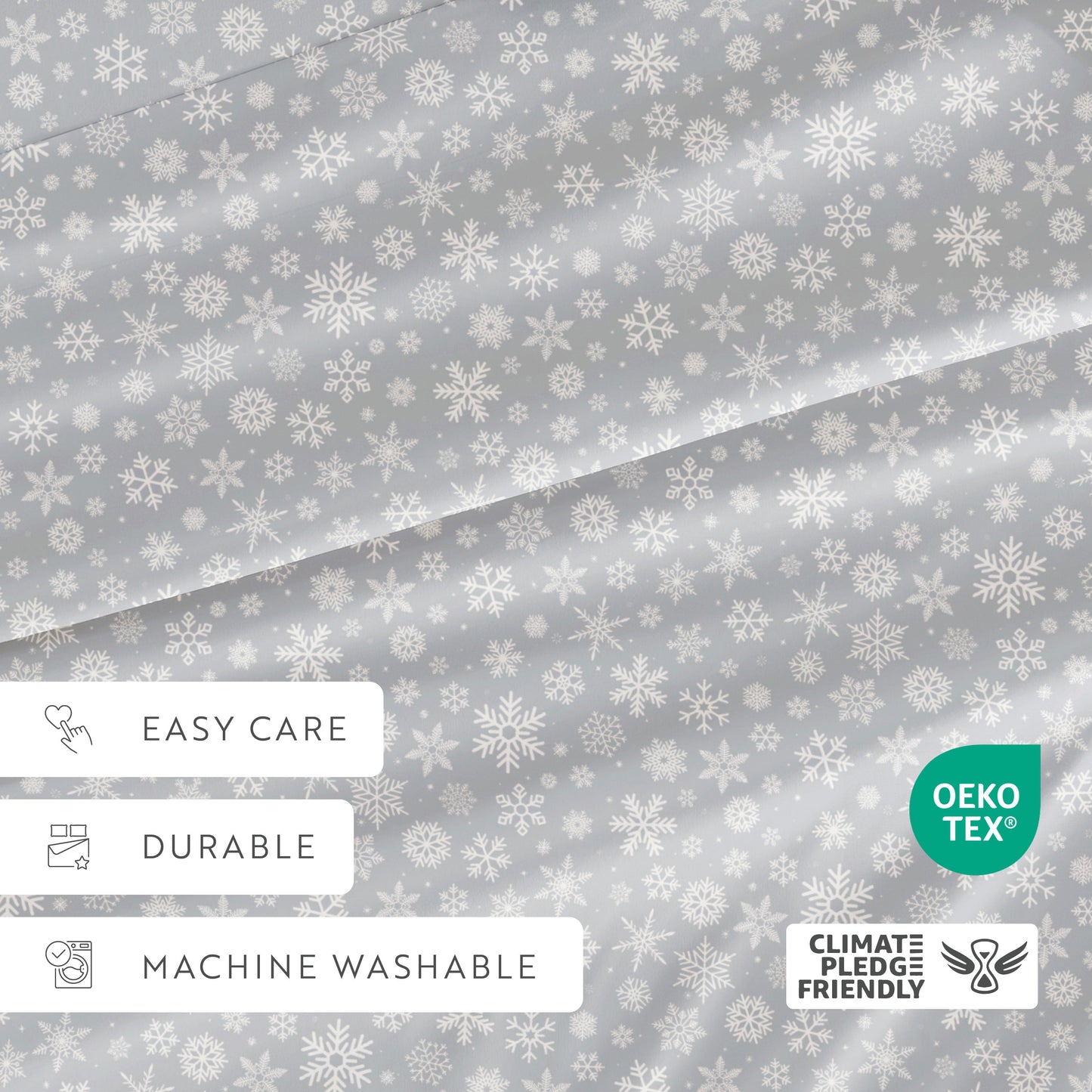 1 Let It Snow Patterned 4-Piece Sheet Set