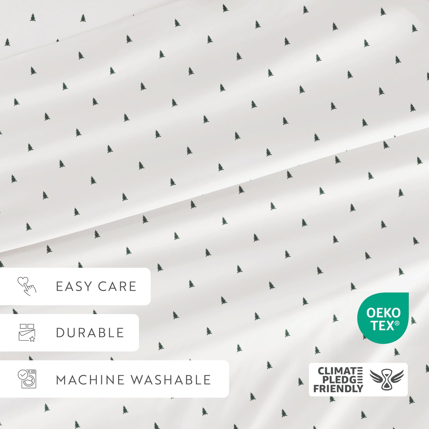 1 Pine Tree Patterned 4-Piece Sheet Set