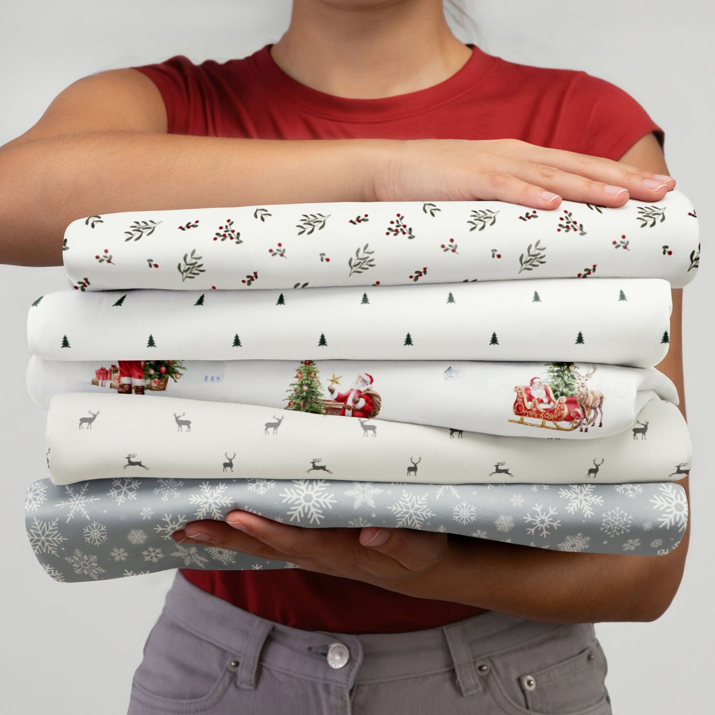 1 Pine Tree Patterned 4-Piece Sheet Set