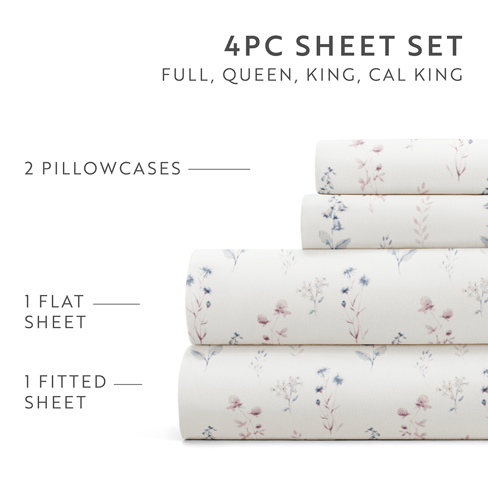 Painted Meadow 4-Piece Pattern Sheet Set (Sale) - Linens And Hutch