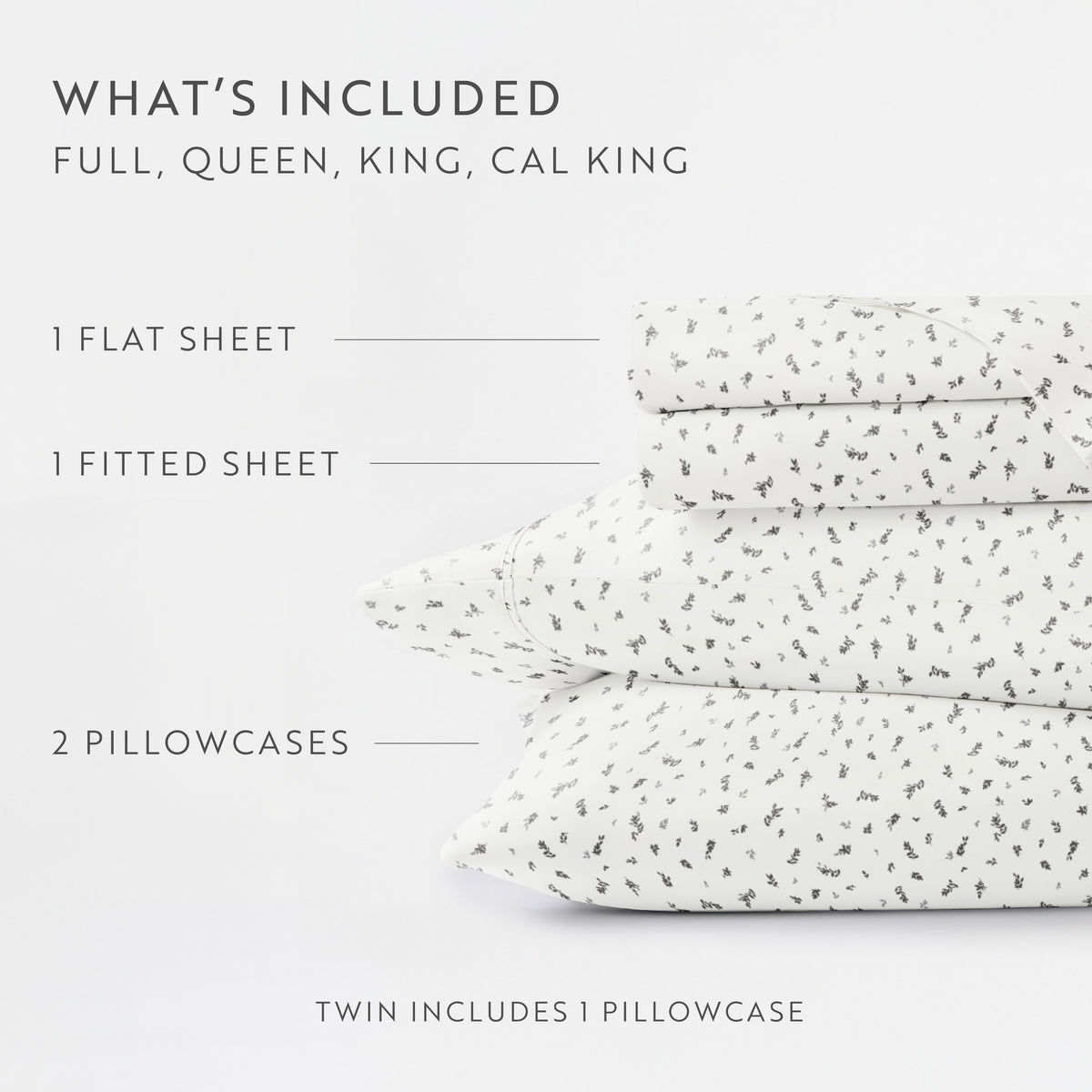 Spotted Leaves Pattern 4-Piece Sheet Set