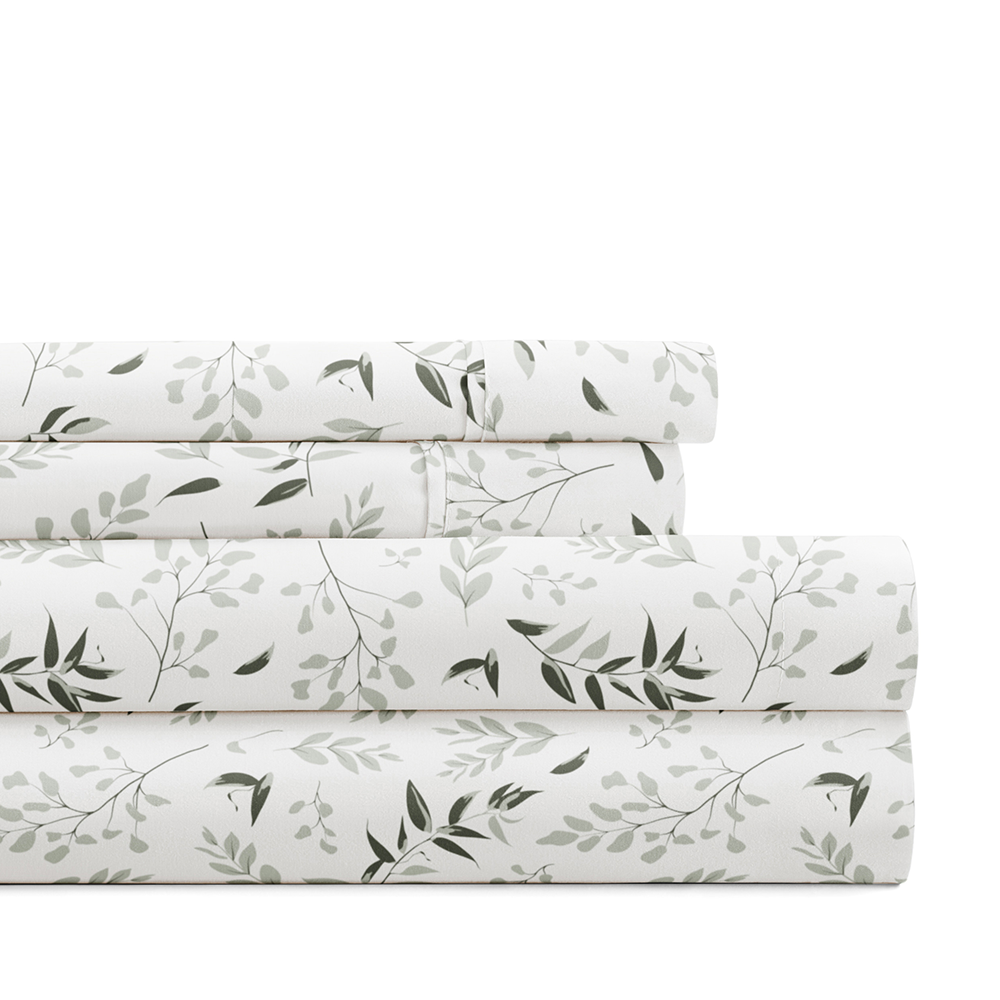 Tossed Foliage 4-Piece Pattern Sheet Set (Sale) - Linens And Hutch