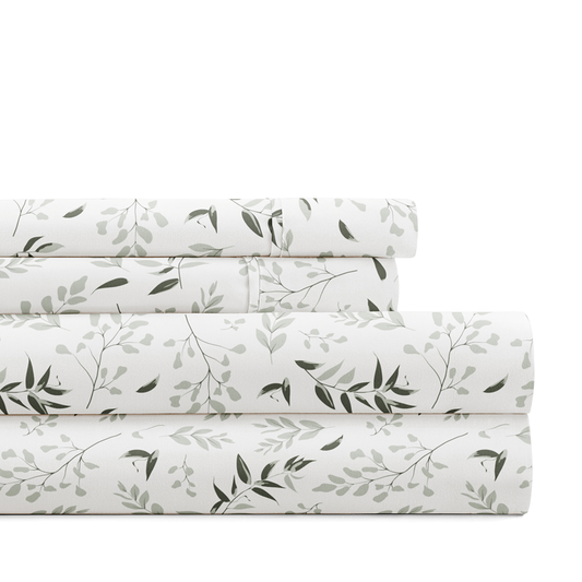 Tossed Foliage 4-Piece Pattern Sheet Set (Sale) - Linens And Hutch