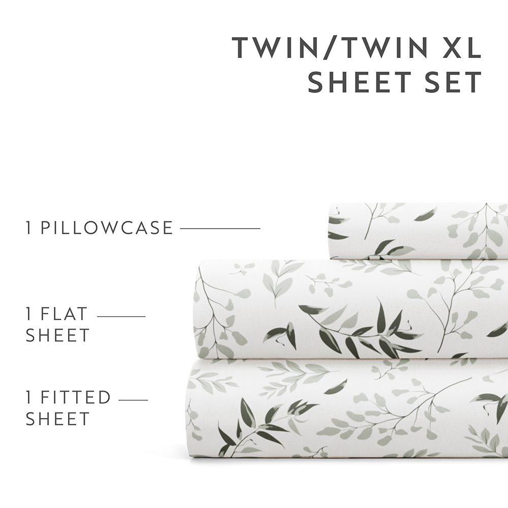 Tossed Foliage 4-Piece Pattern Sheet Set (Sale) - Linens And Hutch