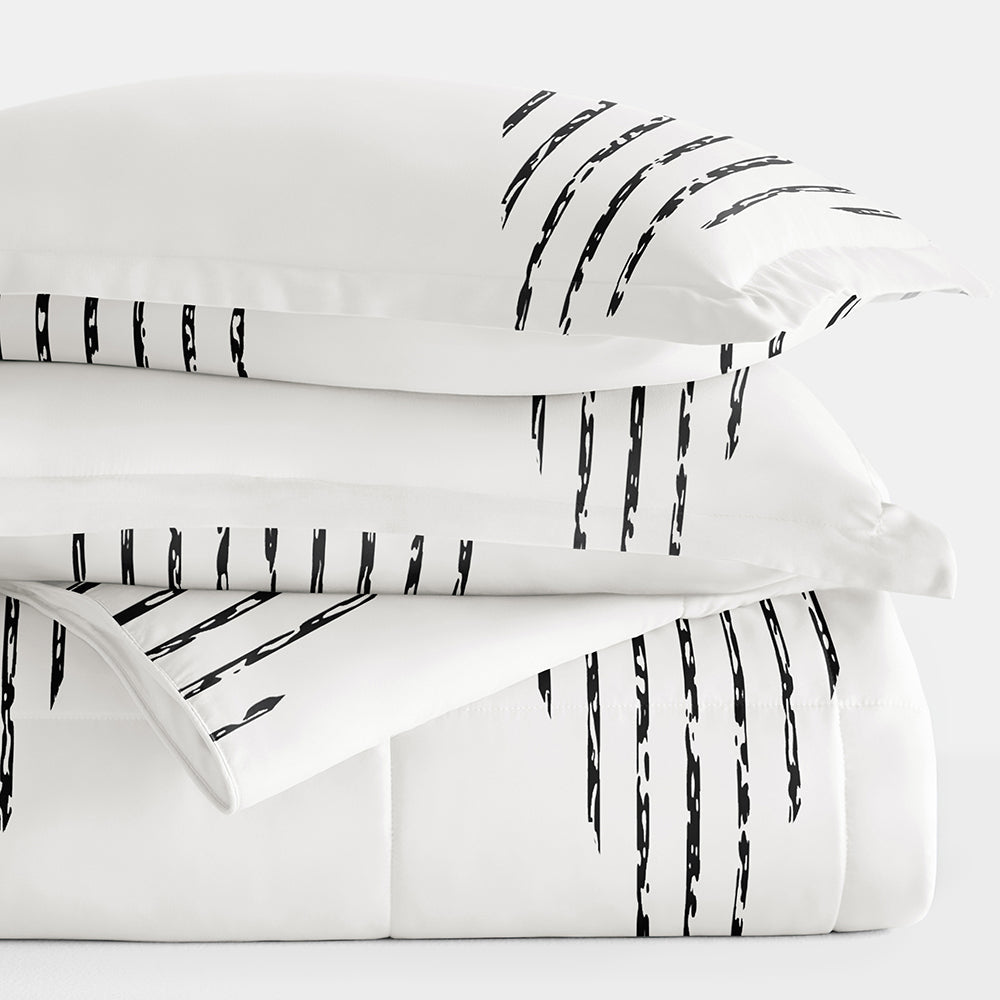 Diamond Stripe Down-Alternative Comforter Set (Sale) - Linens And Hutch