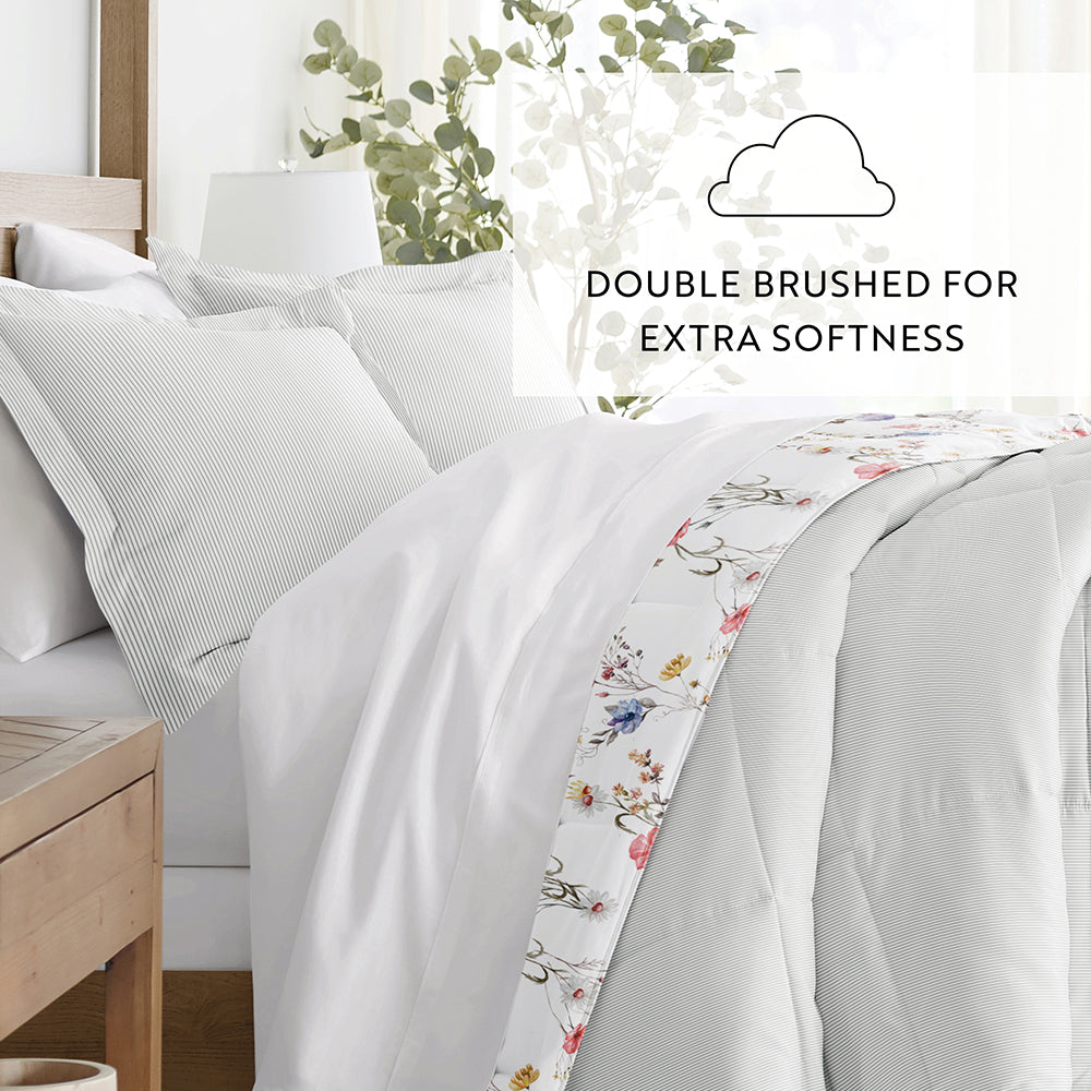 Meadow Floral Reversible Down-Alternative Comforter Set (Sale) - Linens And Hutch