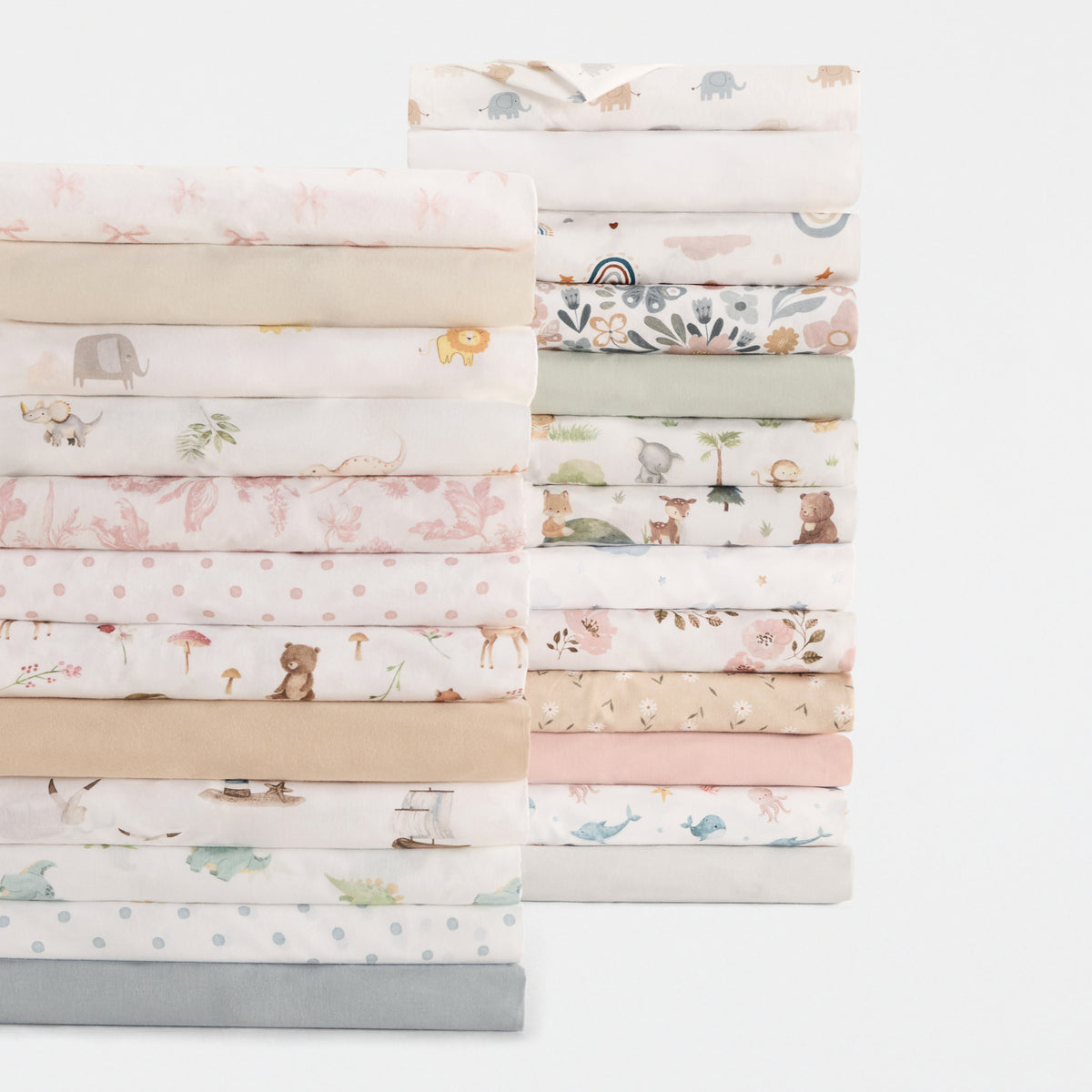 1 Organic Cotton Percale Tiny Tusks & Tails Fitted Crib Sheet