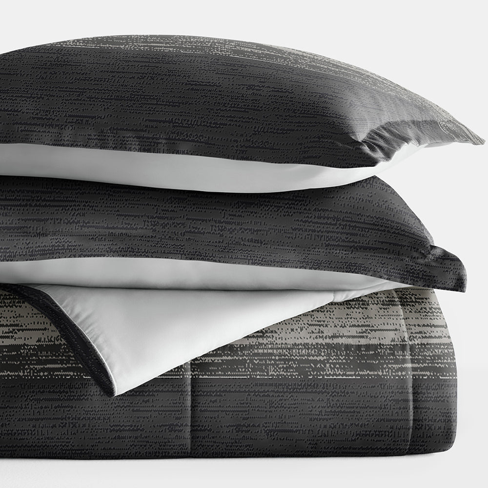 Gray Ombre Reversible Down-Alternative Comforter Set (Sale) - Linens And Hutch