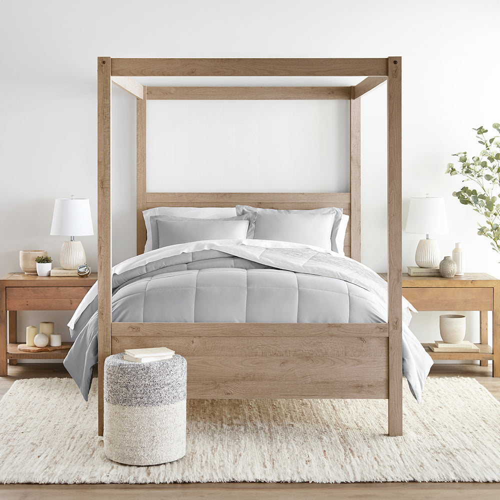 Gray Ombre Reversible Down-Alternative Comforter Set (Sale) - Linens And Hutch