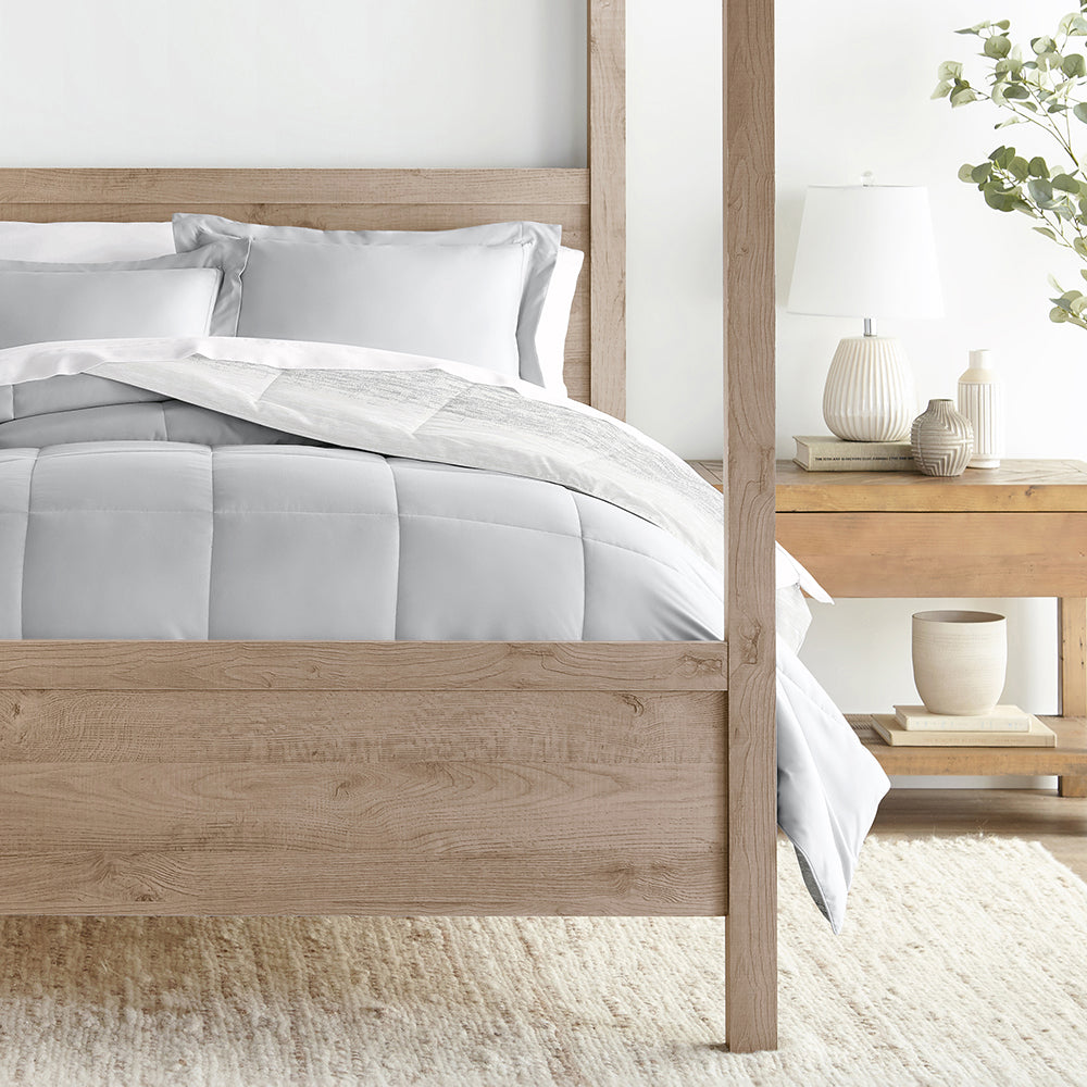 Gray Ombre Reversible Down-Alternative Comforter Set (Sale) - Linens And Hutch