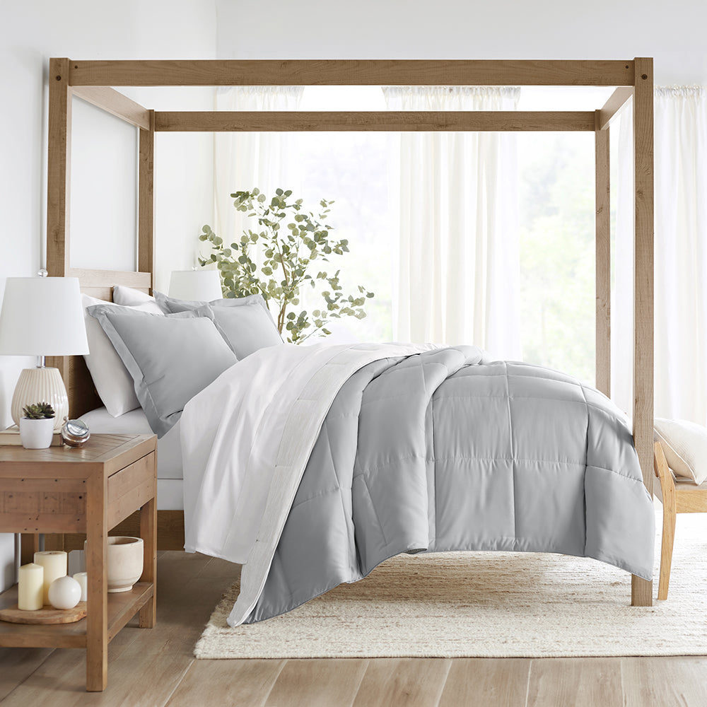 Gray Ombre Reversible Down-Alternative Comforter Set (Sale) - Linens And Hutch