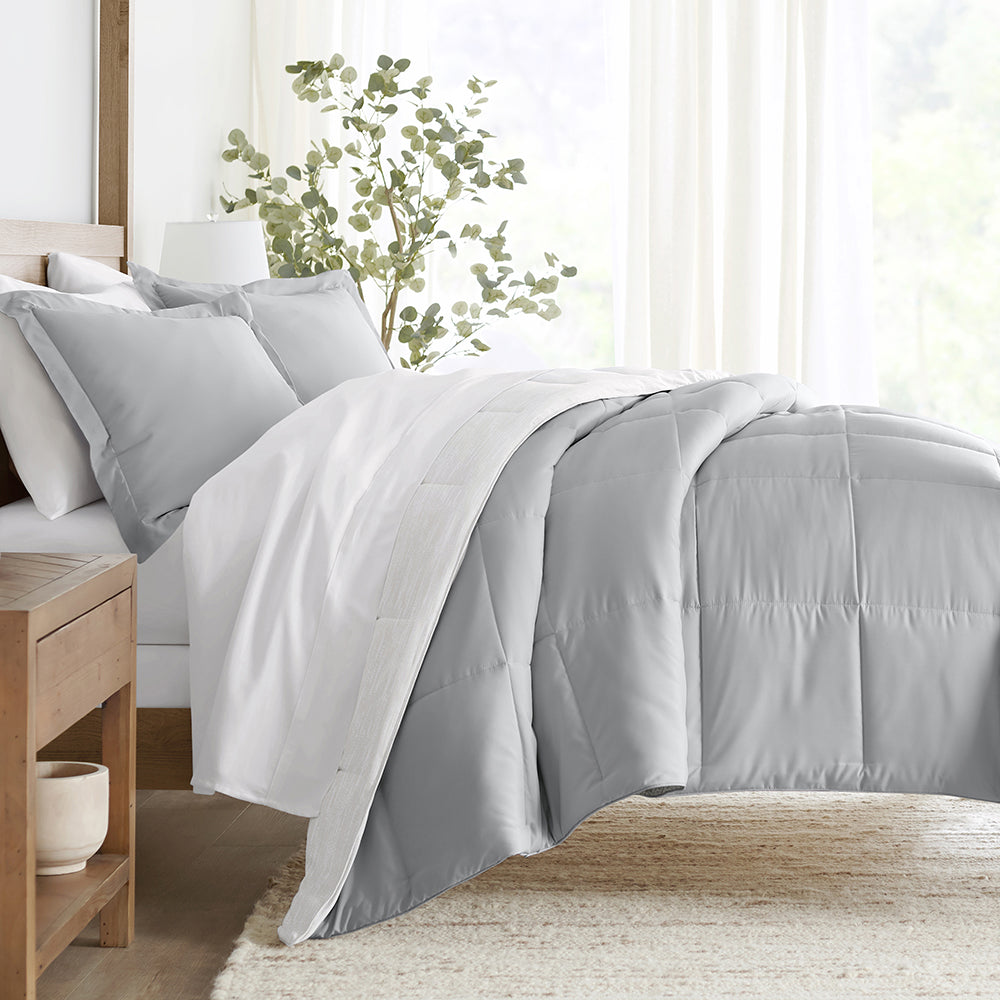 Gray Ombre Reversible Down-Alternative Comforter Set (Sale) - Linens And Hutch