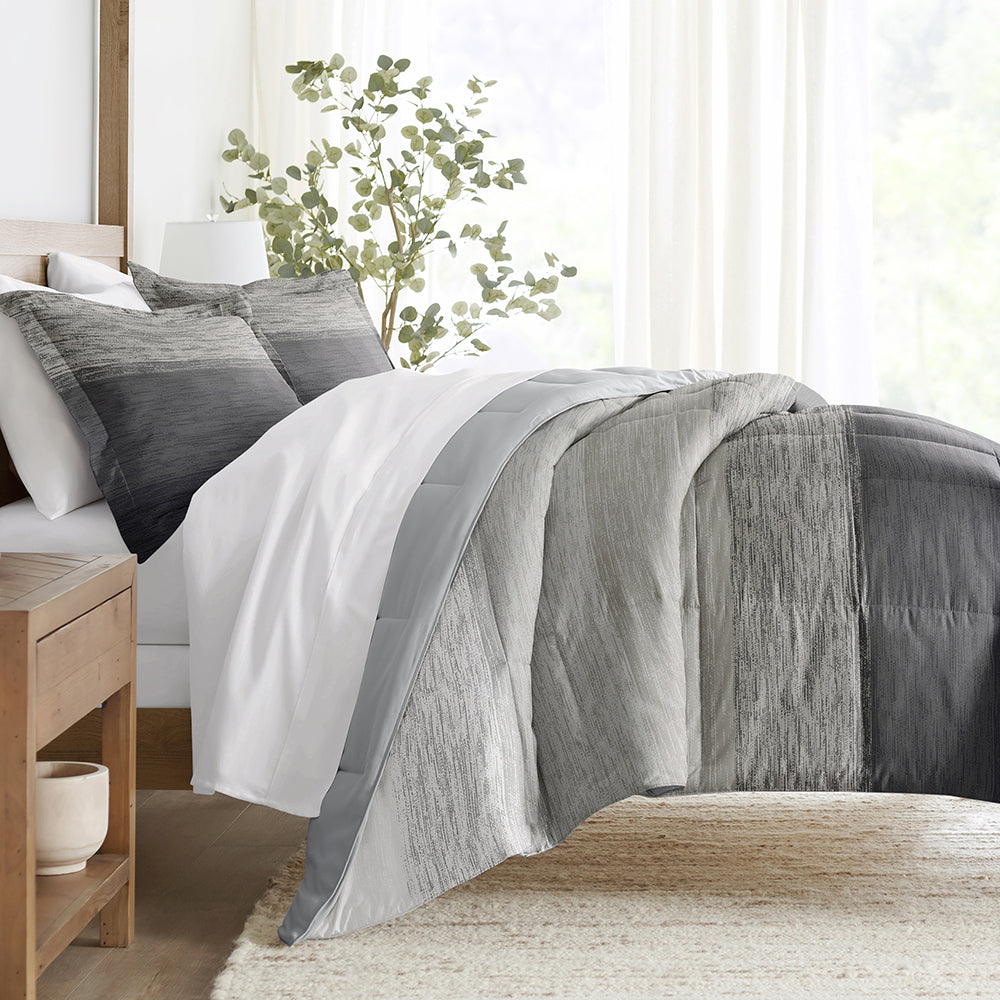 Gray Ombre Reversible Down-Alternative Comforter Set (Sale) - Linens And Hutch