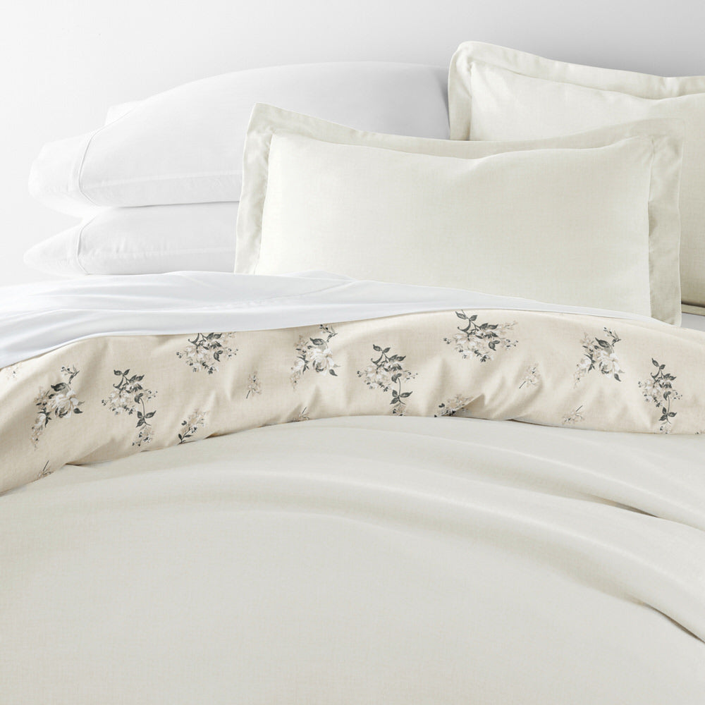 Delicate Floral Pattern 3-Piece Reversible Duvet Cover Set (Sale) - Linens And Hutch