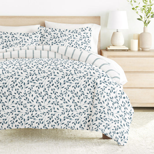 Watercolor Vines Pattern 3-Piece Reversible Duvet Cover Set (Sale) - Linens And Hutch