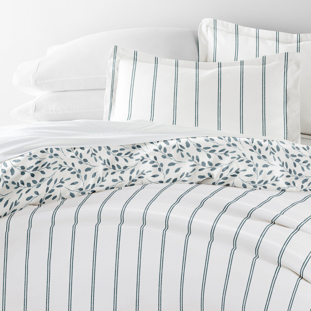 Watercolor Vines Pattern 3-Piece Reversible Duvet Cover Set (Sale) - Linens And Hutch