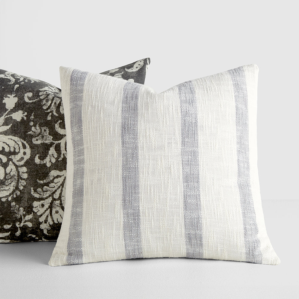 2-Pack Yarn-Dyed Awning Stripe / Distressed Floral Décor Throw Pillows (Sale) - Linens And Hutch