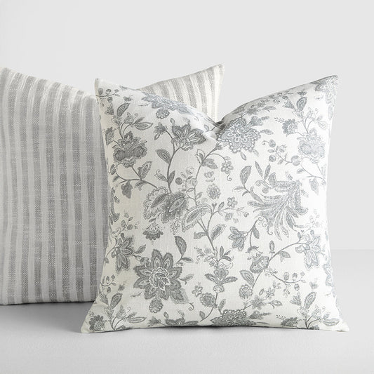 2-Pack Yarn-Dyed Bengal Stripe / Jacobean Décor Throw Pillows (Sale) - Linens And Hutch