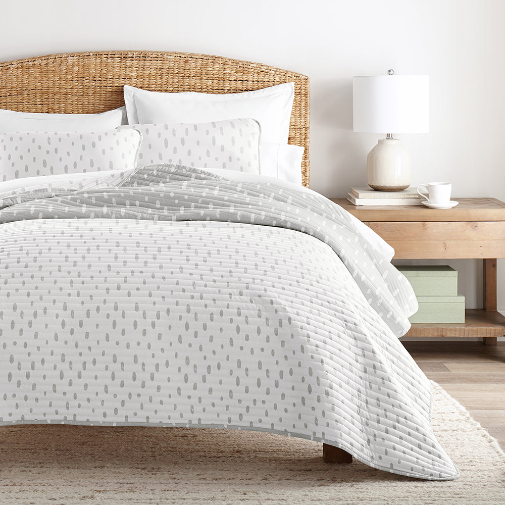 Painted Dots Reversible Quilted Coverlet Set (Sale) - Linens And Hutch