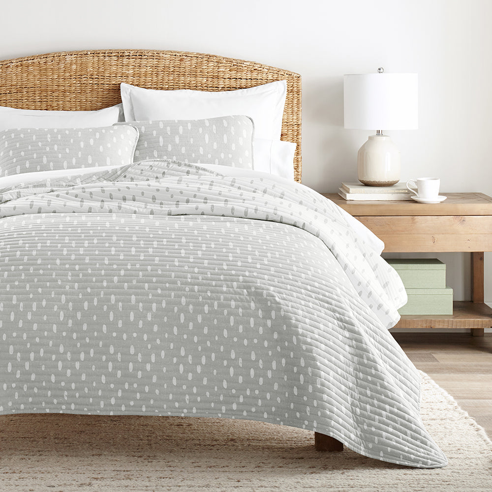 Painted Dots Reversible Quilted Coverlet Set (Sale) - Linens And Hutch