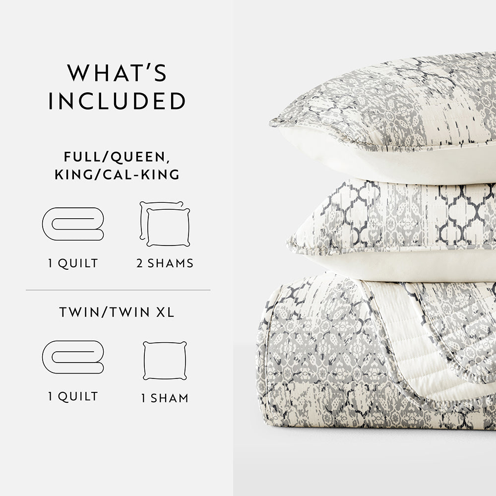 Distressed Aztec Reversible Quilted Coverlet Set (Sale) - Linens And Hutch