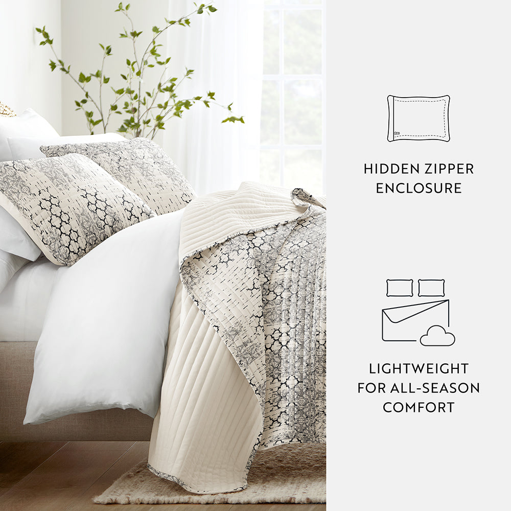 Distressed Aztec Reversible Quilted Coverlet Set (Sale) - Linens And Hutch