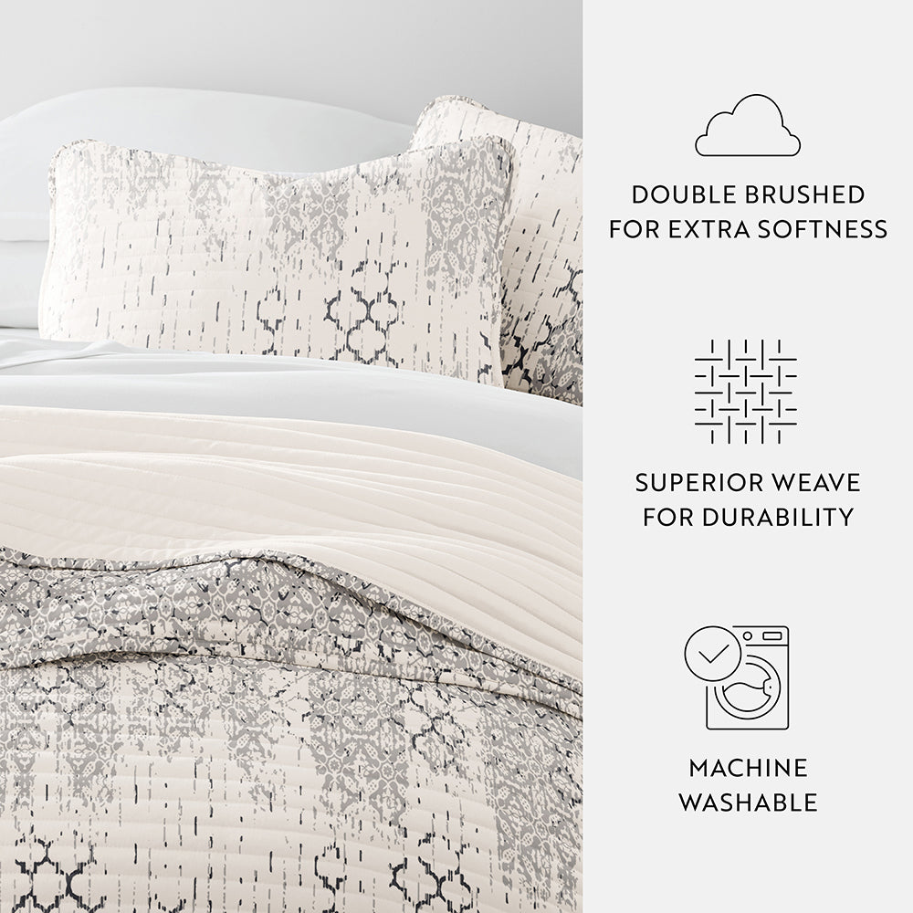 Distressed Aztec Reversible Quilted Coverlet Set (Sale) - Linens And Hutch