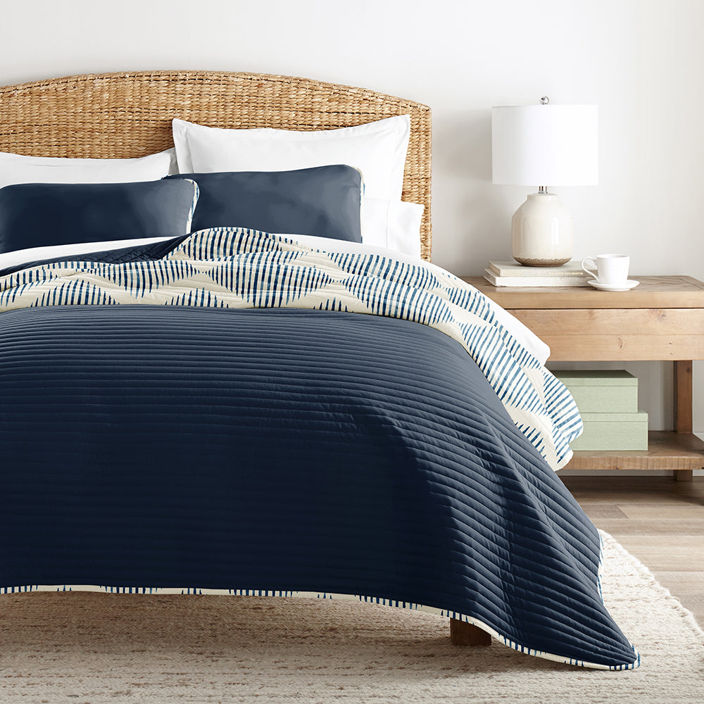 Distressed Diamond Reversible Quilted Coverlet Set - Sale - Linens And Hutch