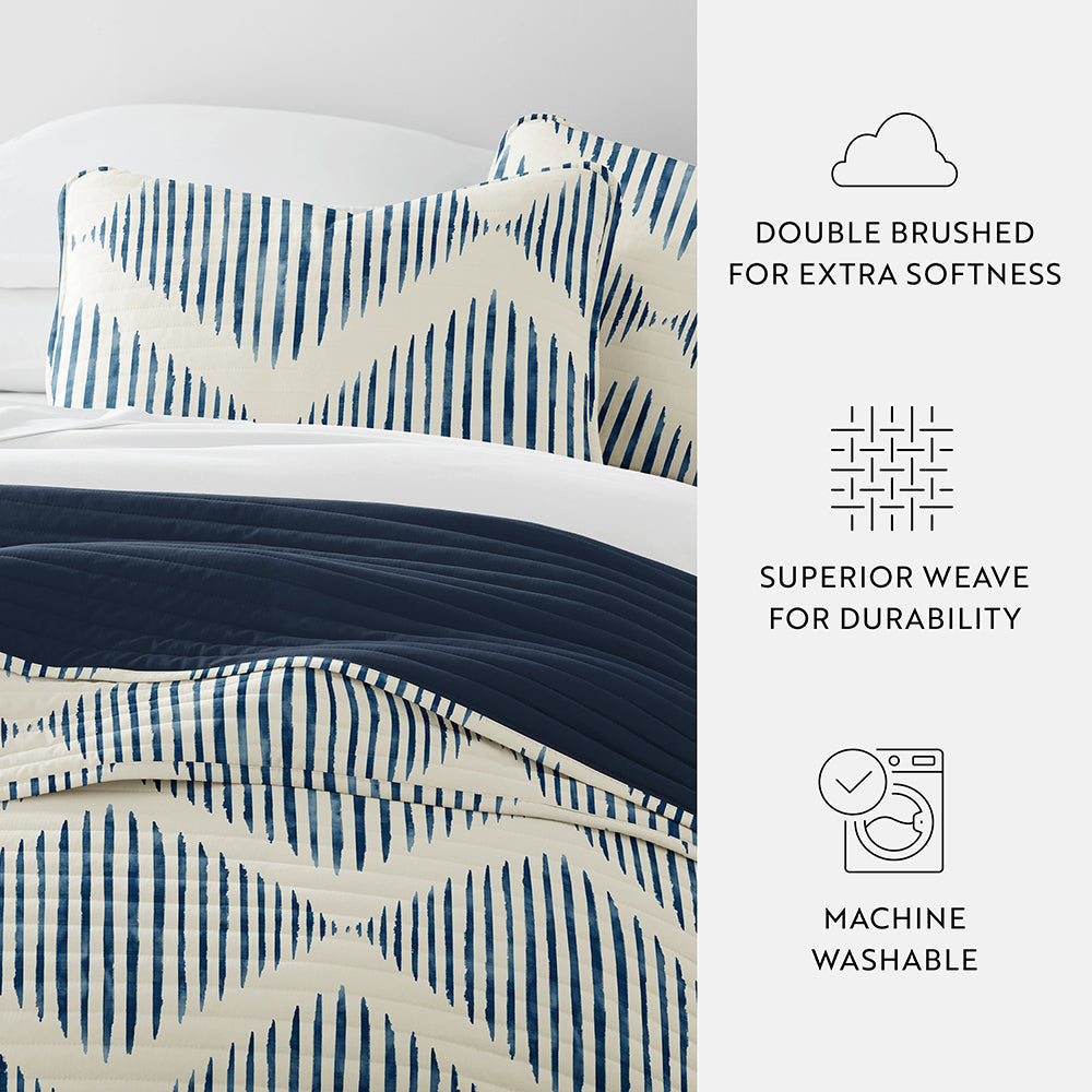 Distressed Diamond Reversible Quilted Coverlet Set - Sale - Linens And Hutch