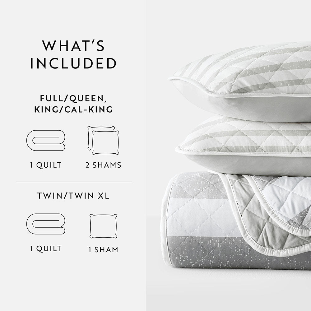 Summer Stripes Reversible Quilted Coverlet Set (Sale) - Linens And Hutch