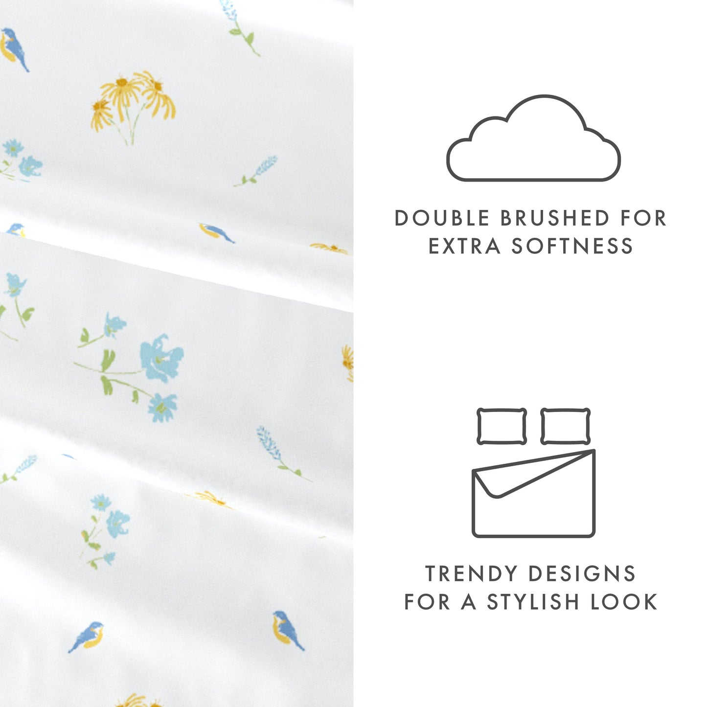 Bluebirds Pattern 4-Piece Sheet Set (Sale) - Linens And Hutch
