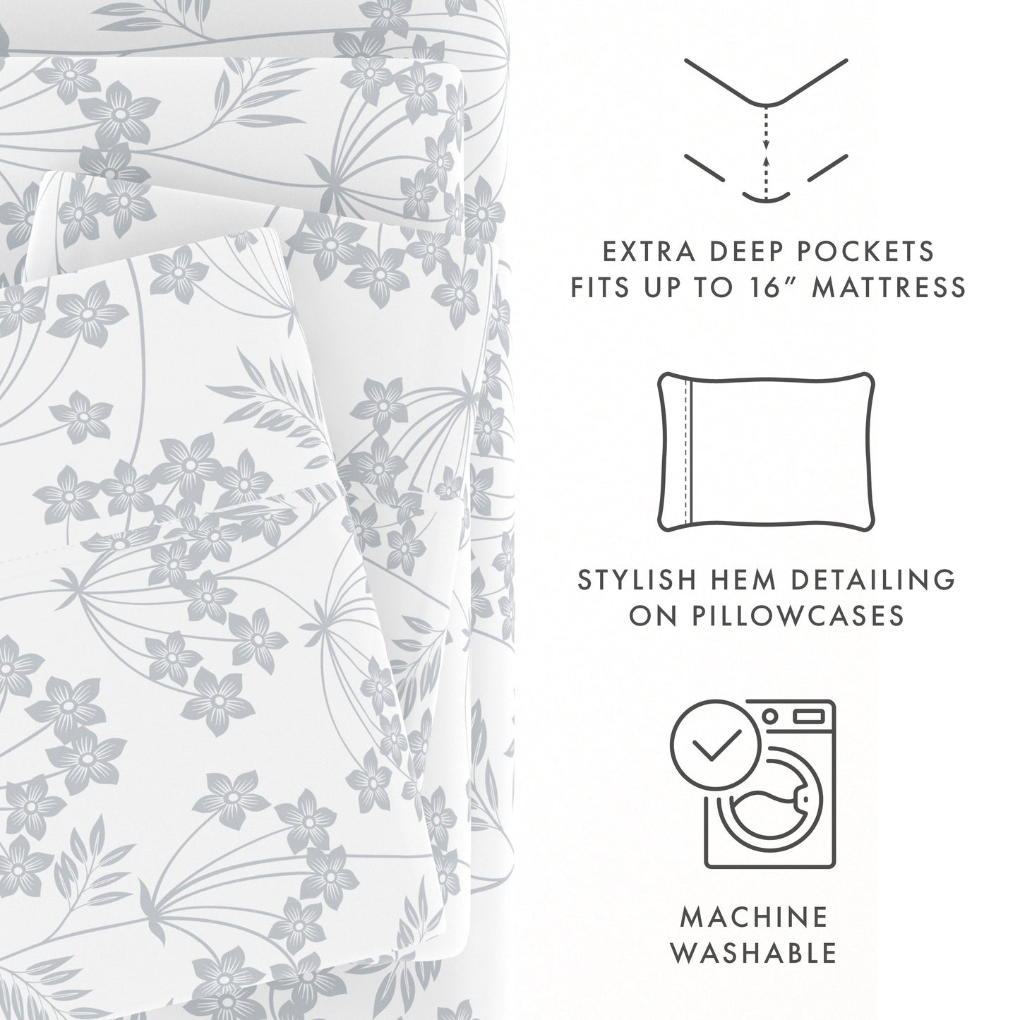 Chantilly Lace Style Pattern 4-Piece Sheet Set (Sale) - Linens And Hutch