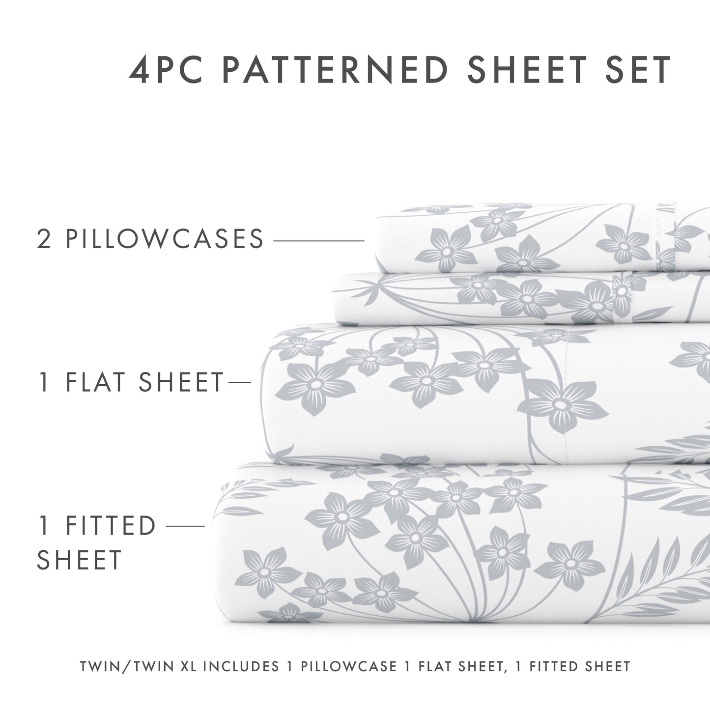 Chantilly Lace Style Pattern 4-Piece Sheet Set (Sale) - Linens And Hutch