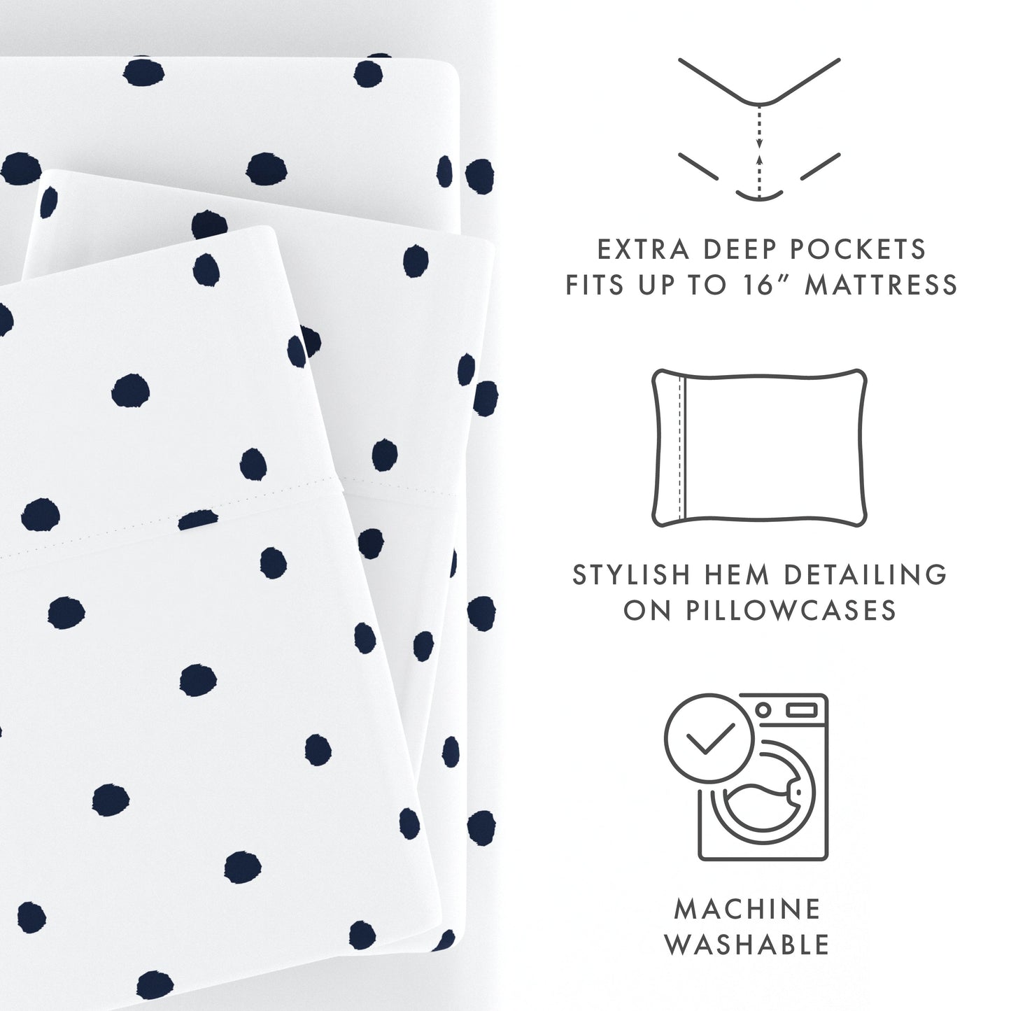 Dots Pattern 4-Piece Sheet Set (Sale) - Linens And Hutch