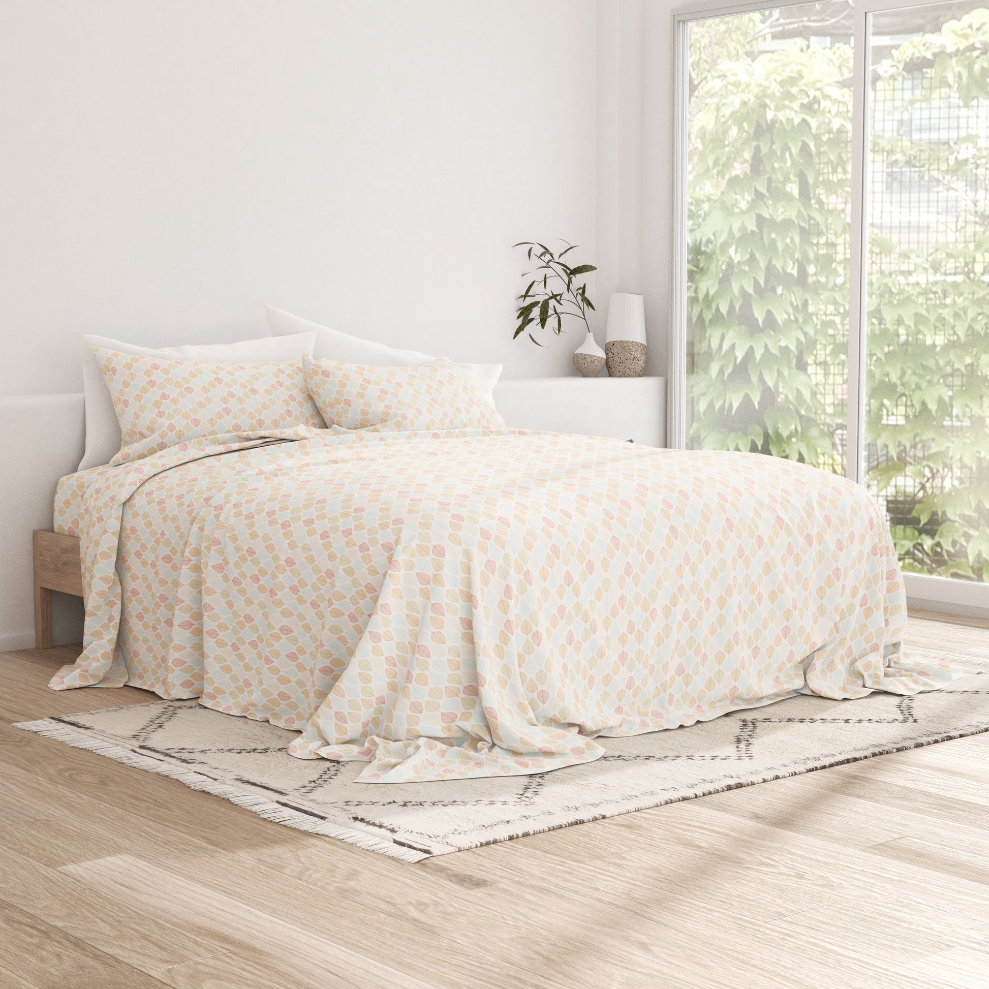 Leaf Pattern 4-Piece Sheet Set (Sale) - Linens And Hutch