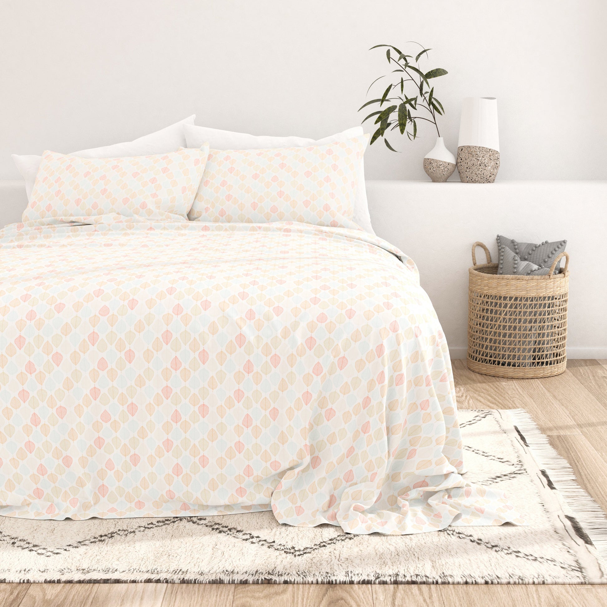Leaf Pattern 4-Piece Sheet Set (Sale) - Linens And Hutch