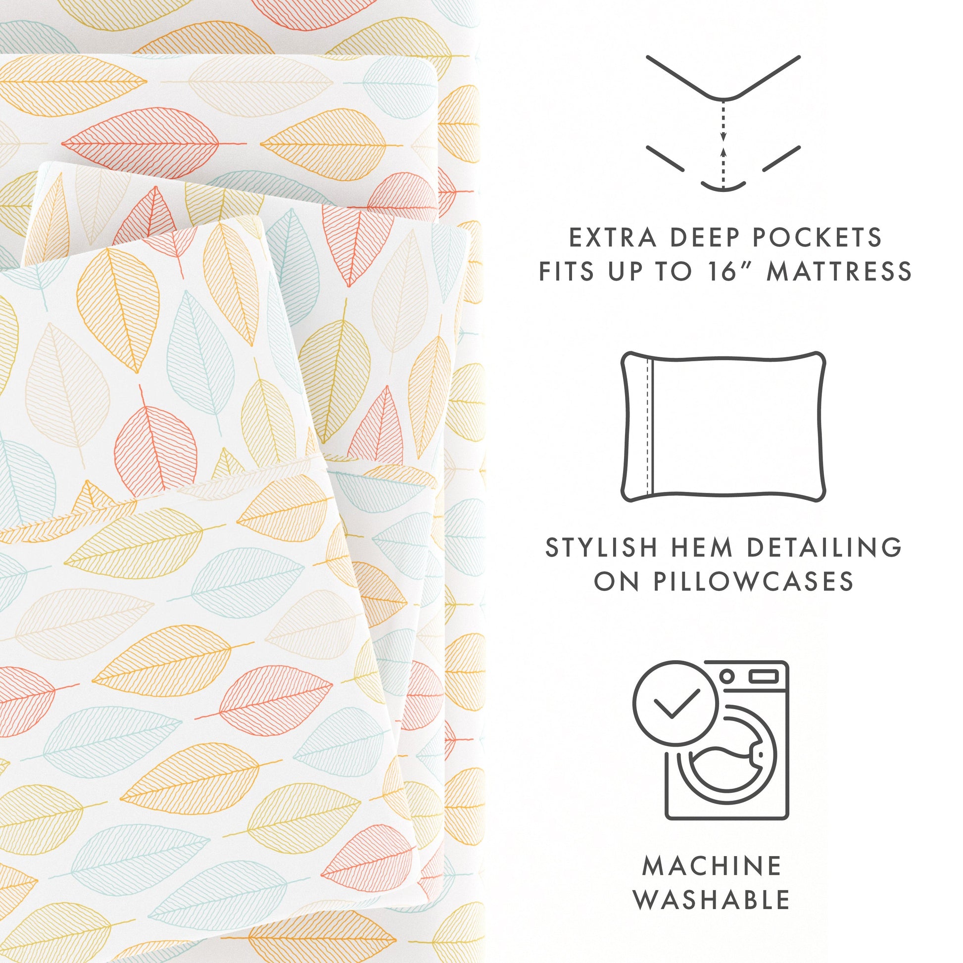 Leaf Pattern 4-Piece Sheet Set (Sale) - Linens And Hutch