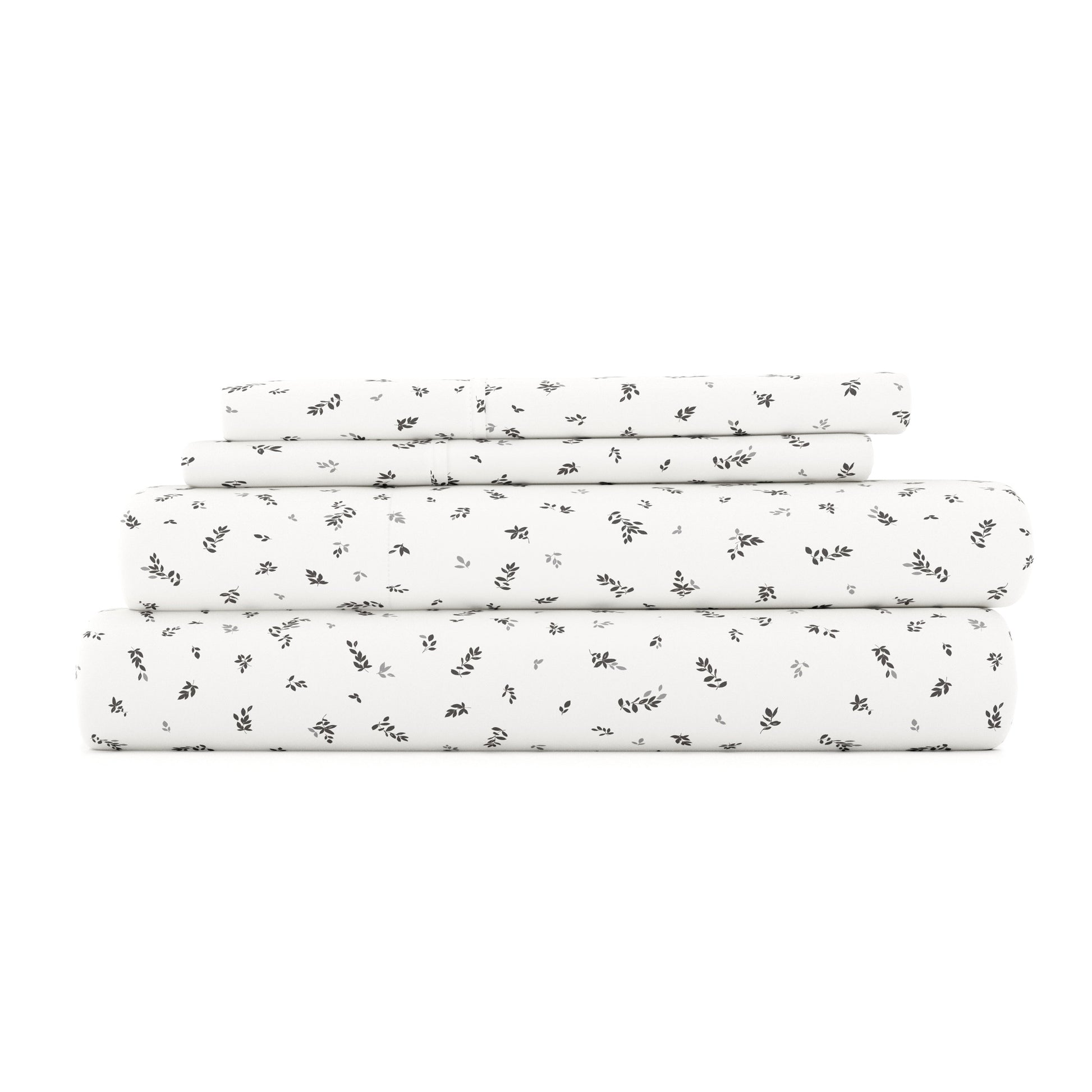 Spotted Leaves Pattern 4-Piece Sheet Set (Sale) - Linens And Hutch