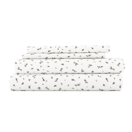 Spotted Leaves Pattern 4-Piece Sheet Set (Sale) - Linens And Hutch