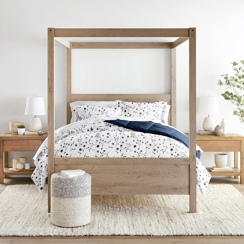 Forget Me Not Reversible Down-Alternative Comforter Set (Sale) - Linens And Hutch
