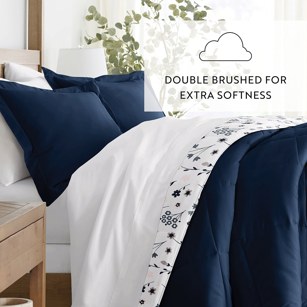 Forget Me Not Reversible Down-Alternative Comforter Set (Sale) - Linens And Hutch