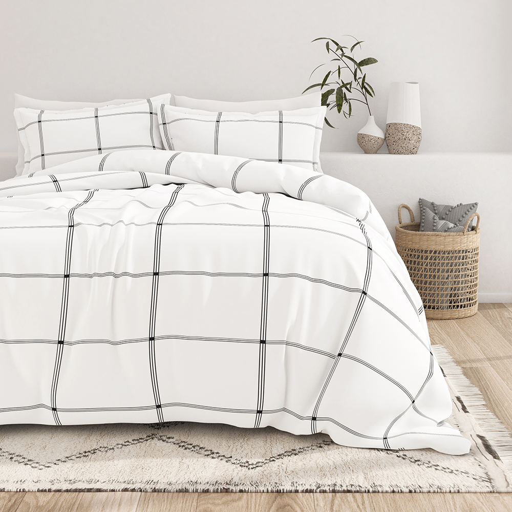 Checkered Plush Coverlet Bedspread Set - Super Soft, 2-3PC, Cooling Microfiber, All-Season Bed Cover