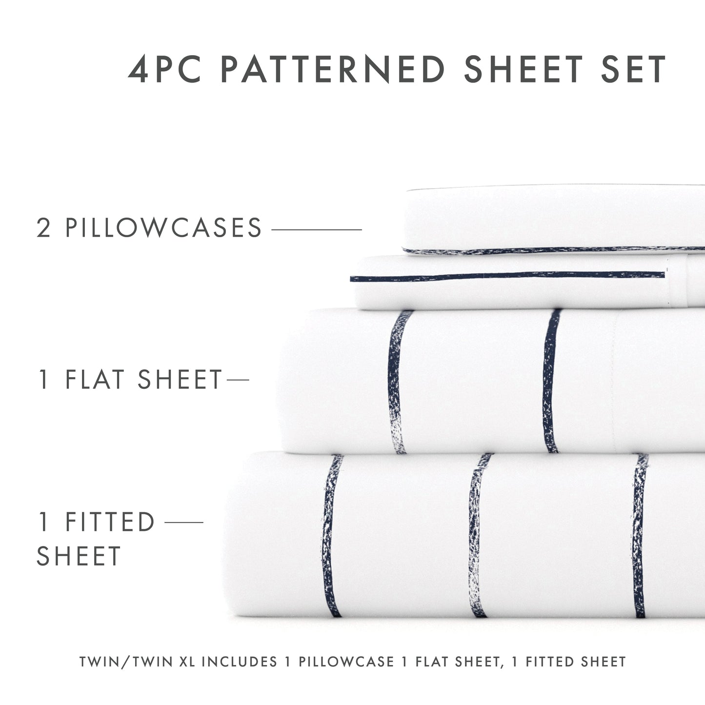 Distressed Field Stripe Pattern 4-Piece Sheet Set - Sale - Linens And Hutch