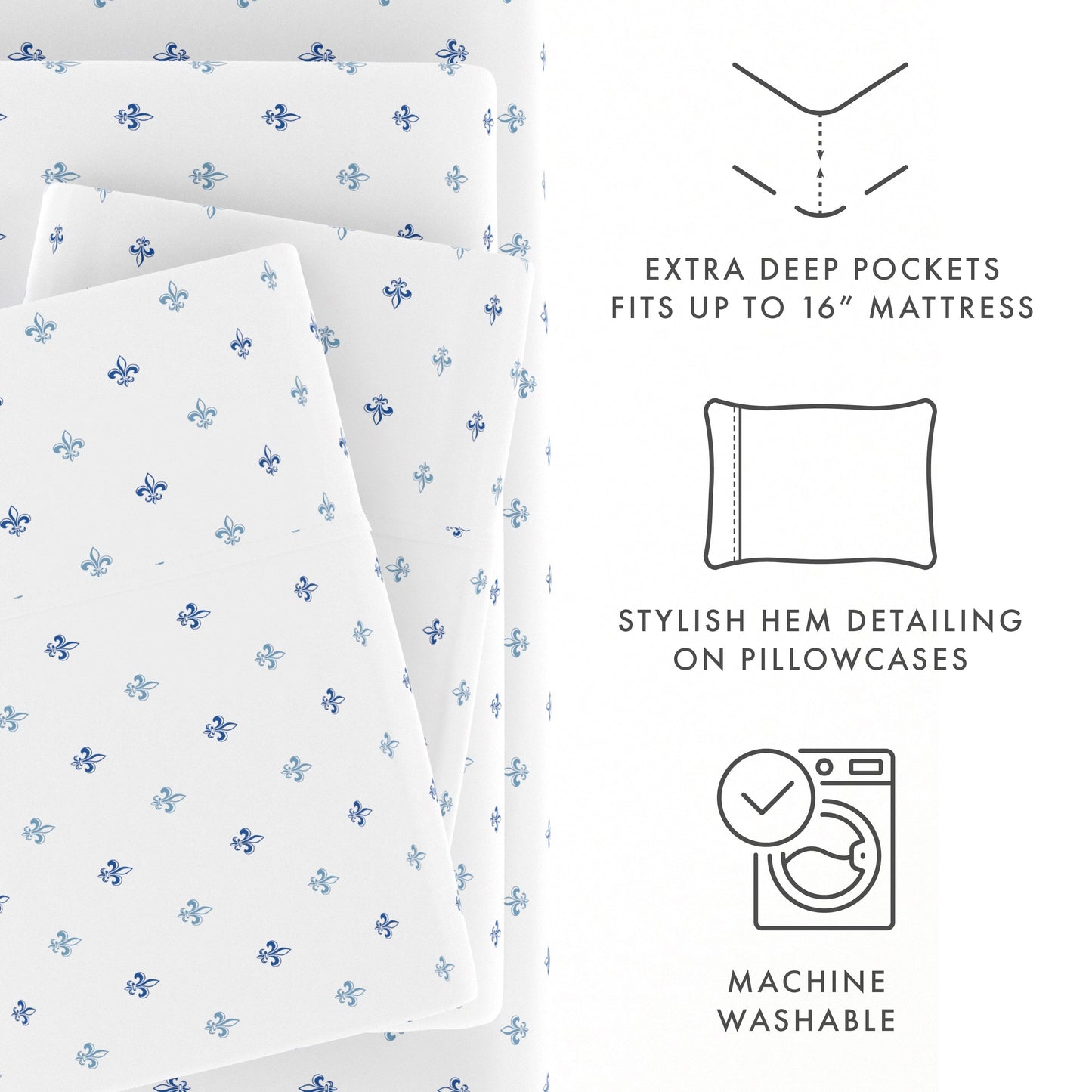 Lily Pattern 4-Piece Sheet Set - Sale - Linens And Hutch