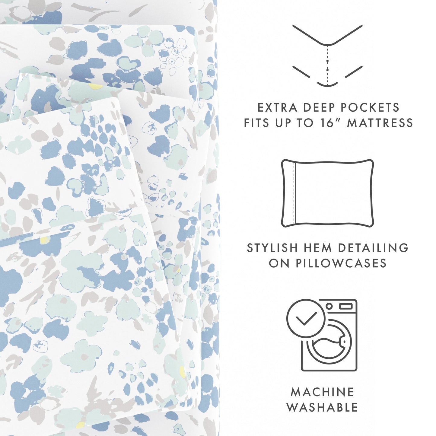 Violets Pattern 4-Piece Sheet Set - Sale - Linens And Hutch