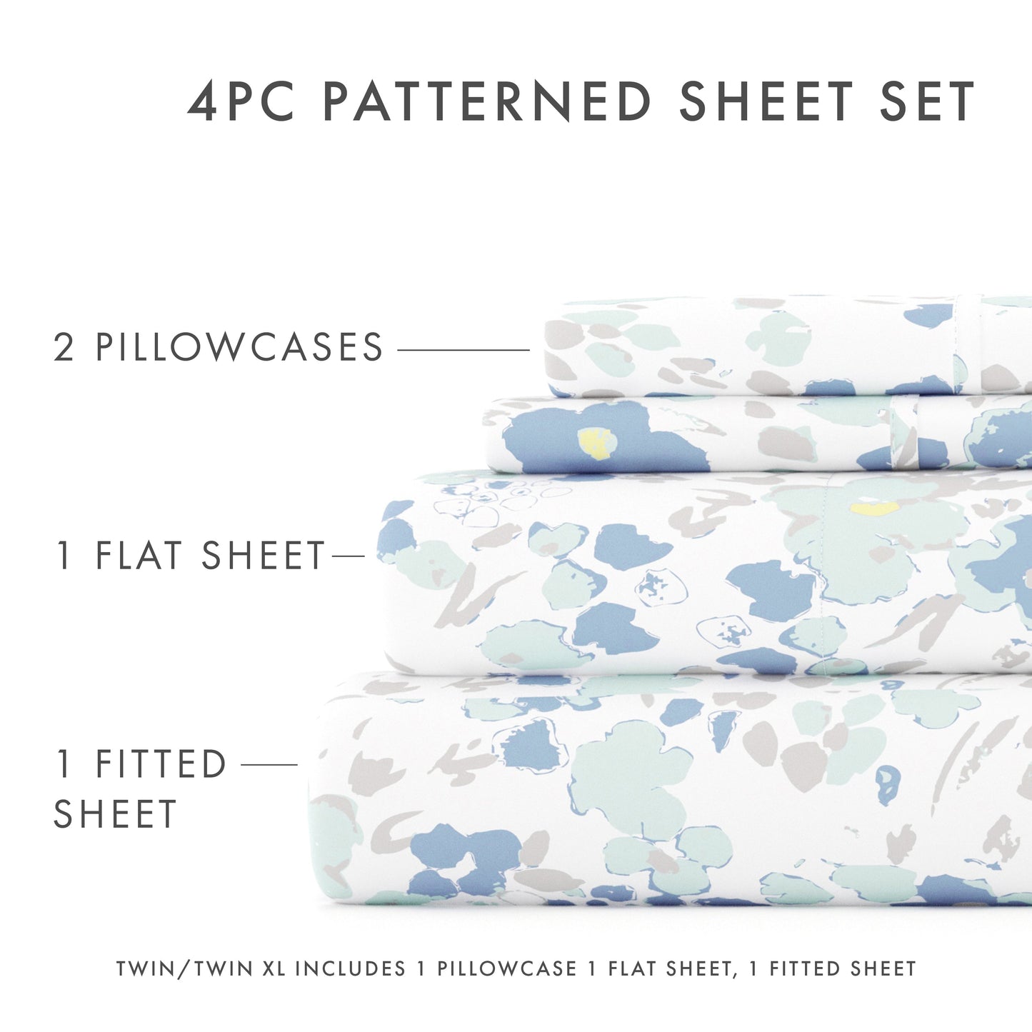 Violets Pattern 4-Piece Sheet Set - Sale - Linens And Hutch