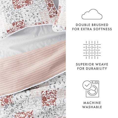 Scrolled Patchwork Reversible - Blush
